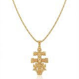 Colar Cruz de Caravaca Dourado