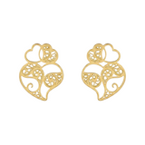 Brincos Coração de Viana Dourado