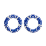 Brincos Argola Círculo Azulejo Clássico