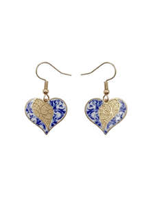 Brincos Coração Amore Azulejo