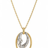 Colar Bicolor Argola Oval com Zircónias