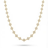 Colar Dourado Trevos com Zircónias