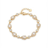 Pulseira Dourada com Gotas de Zircónia